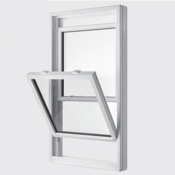 Double hung window with tilt-in sash for easy cleaning